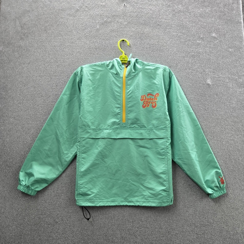 Dutch Bros Coffee Men Jacket SMALL Green Dutch Bros Activewear Windbreaker